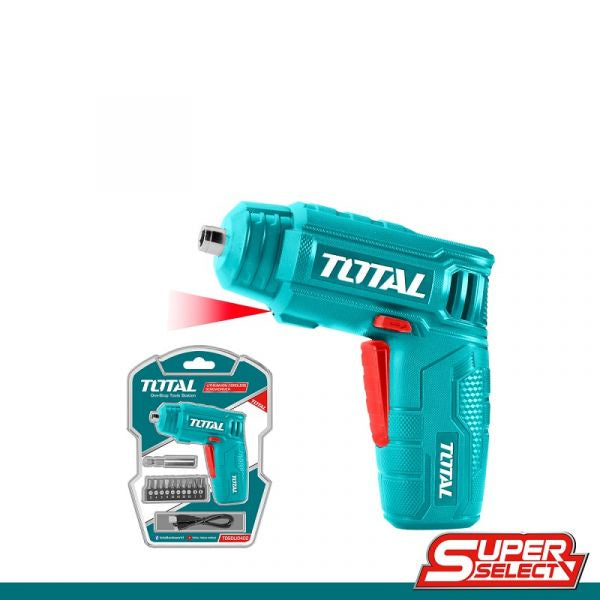 Total - 1/4" Hex Shank Lithium-Ion Cordless Screwdriver 4V 4NM