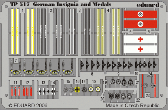 Eduard - 1/35 German Insignia and Medals WWII (Color photo-etched) TP517